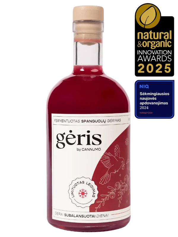 GĖRIS - fermentuotas limituoto spanguolių skonio gėrimas